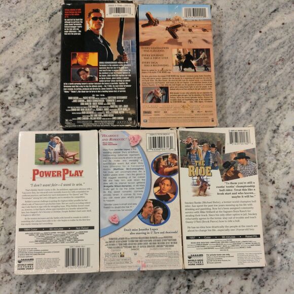 5 VHS Lot: Star Wars Phantom Menace, Terminator 2, The Ride, Power Play, Wedding - Picture 2 of 7